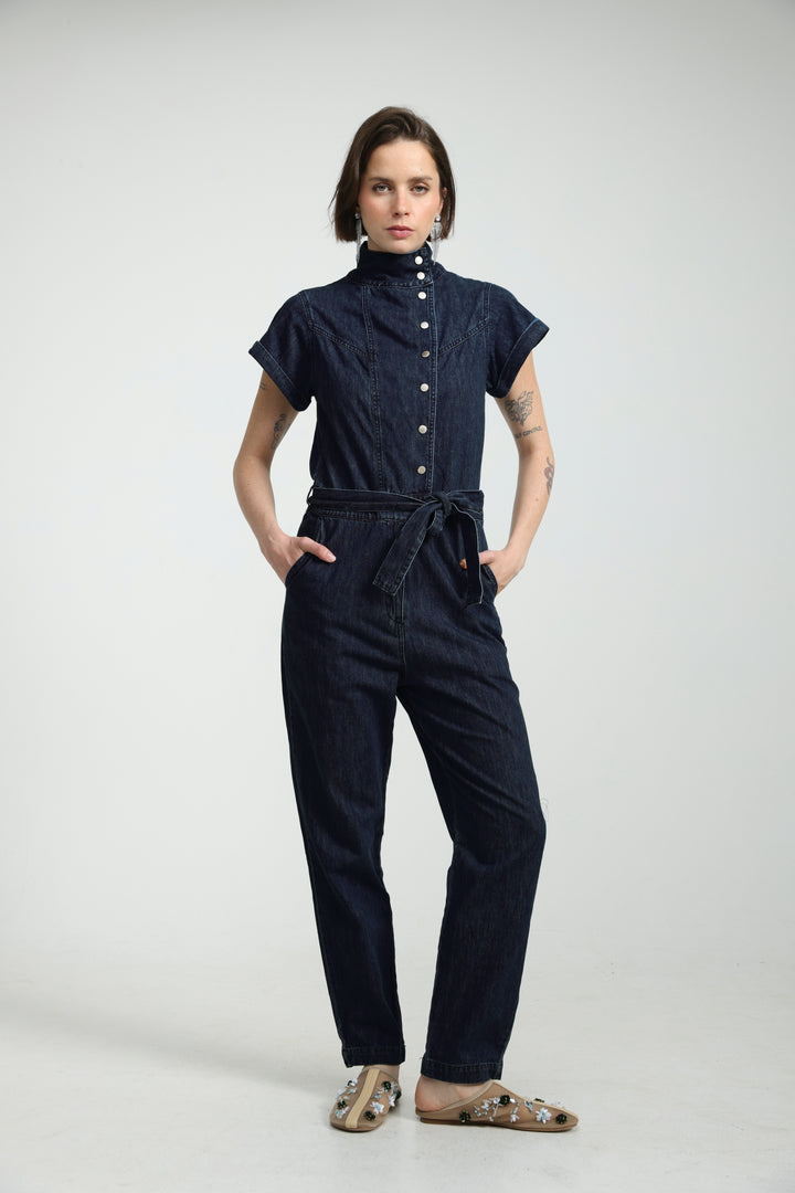Amazed Dark Blue Denim Jumpsuit