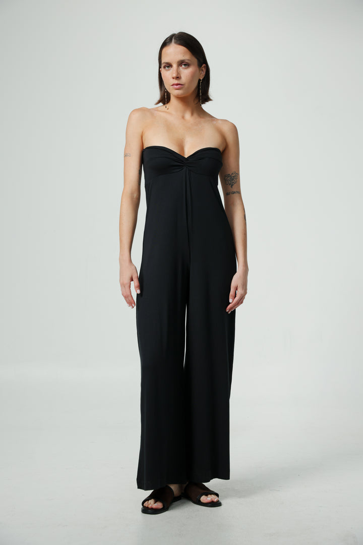 Spin Black Strapless Jumpsuit