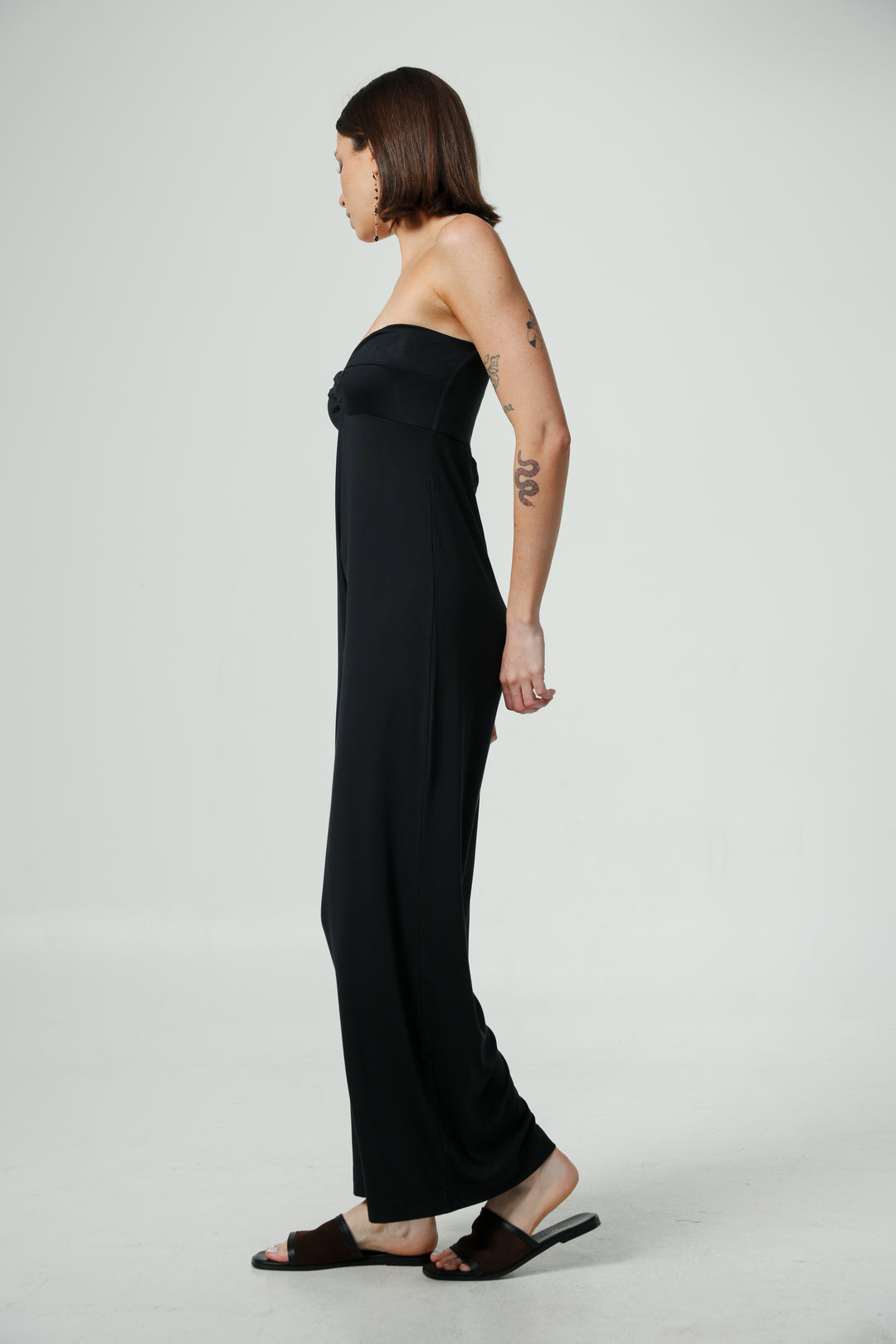 Spin Black Strapless Jumpsuit