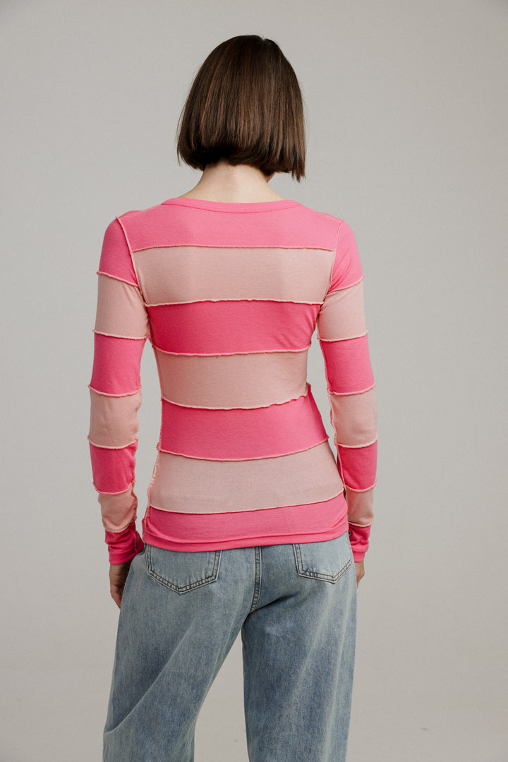 Pick Pink&Peach Stripes Shirt