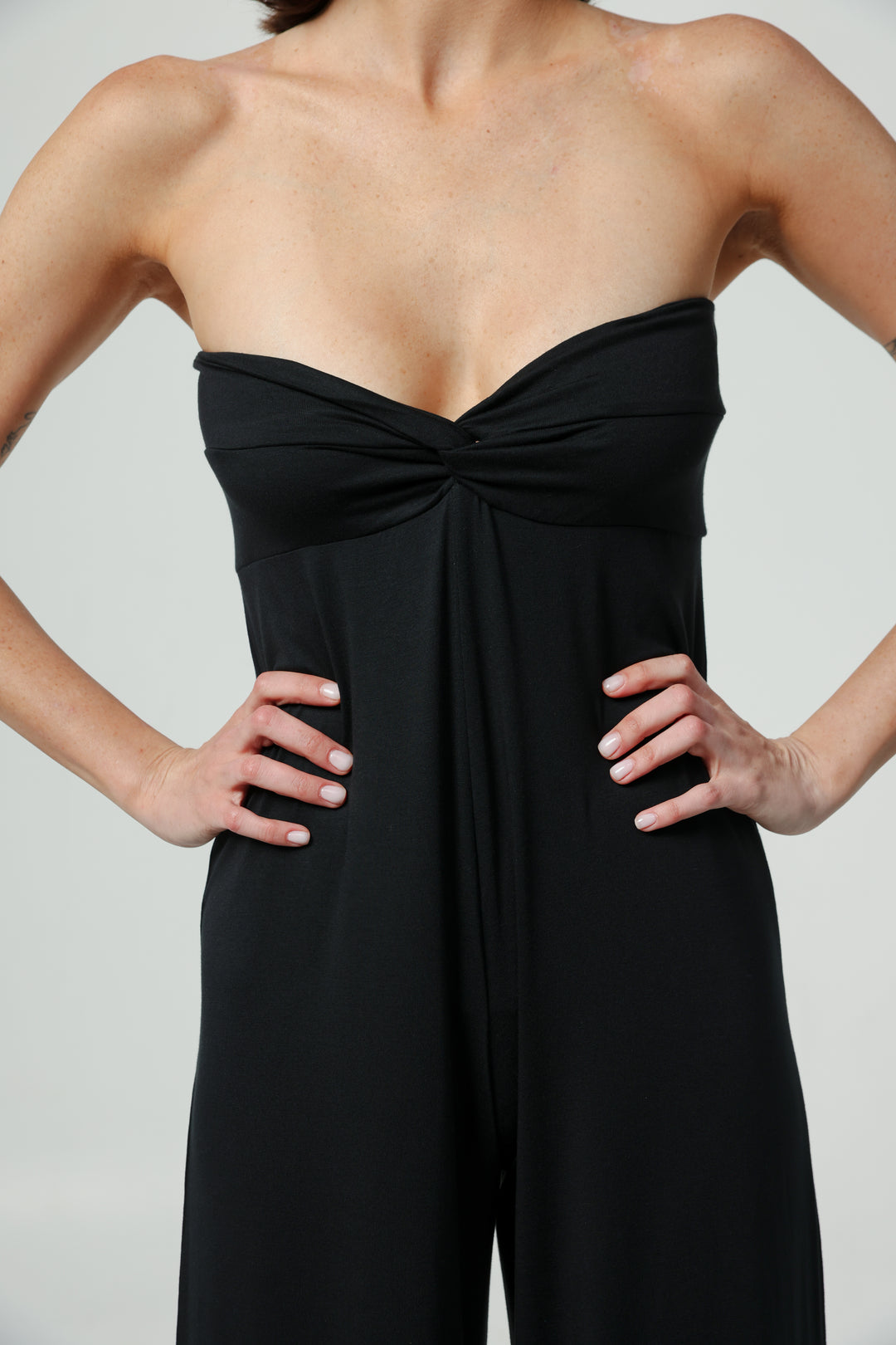 Spin Black Strapless Jumpsuit