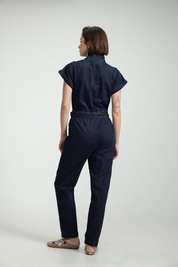 Amazed Dark Blue Denim Jumpsuit