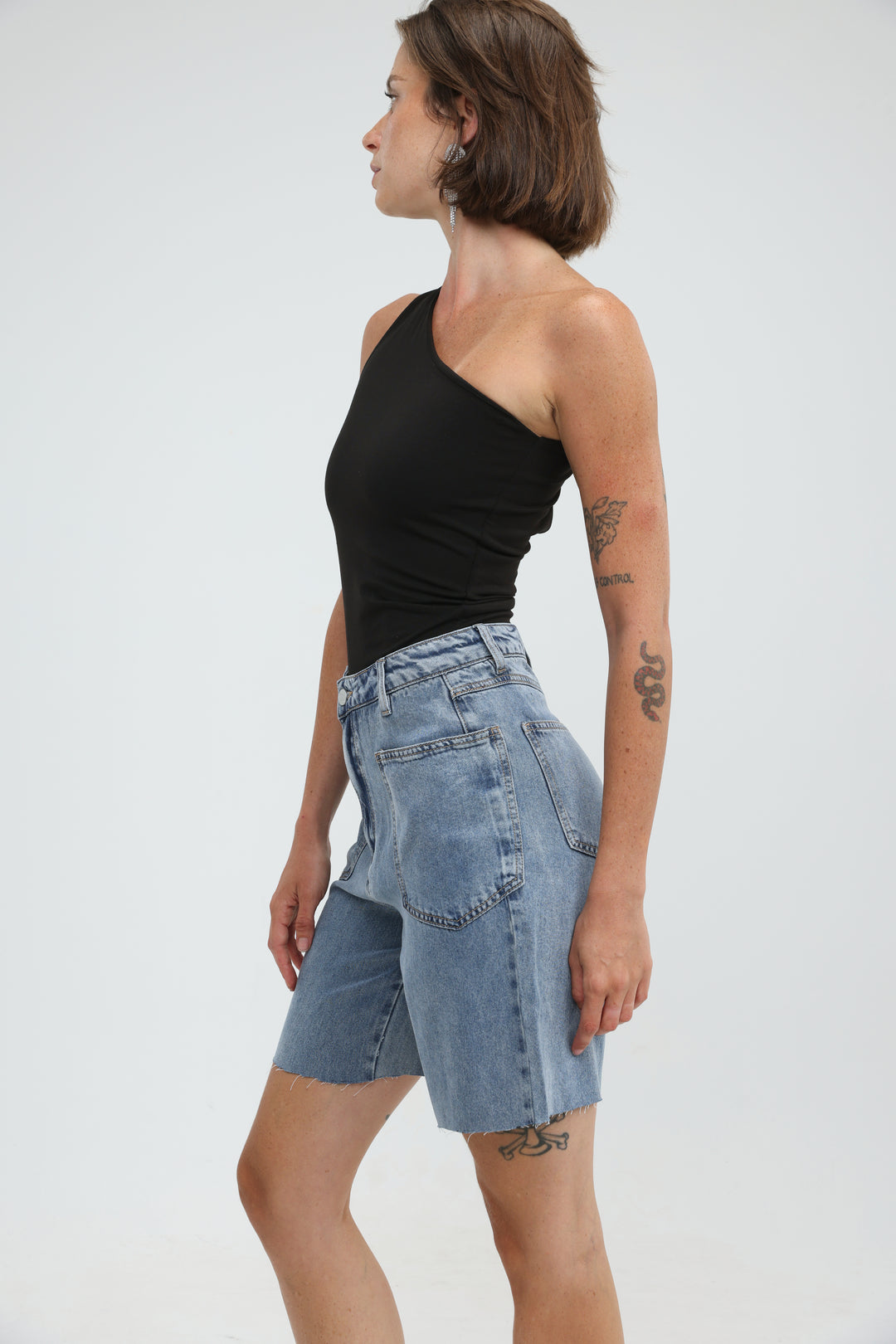 Tennis Black One Shoulder Tank