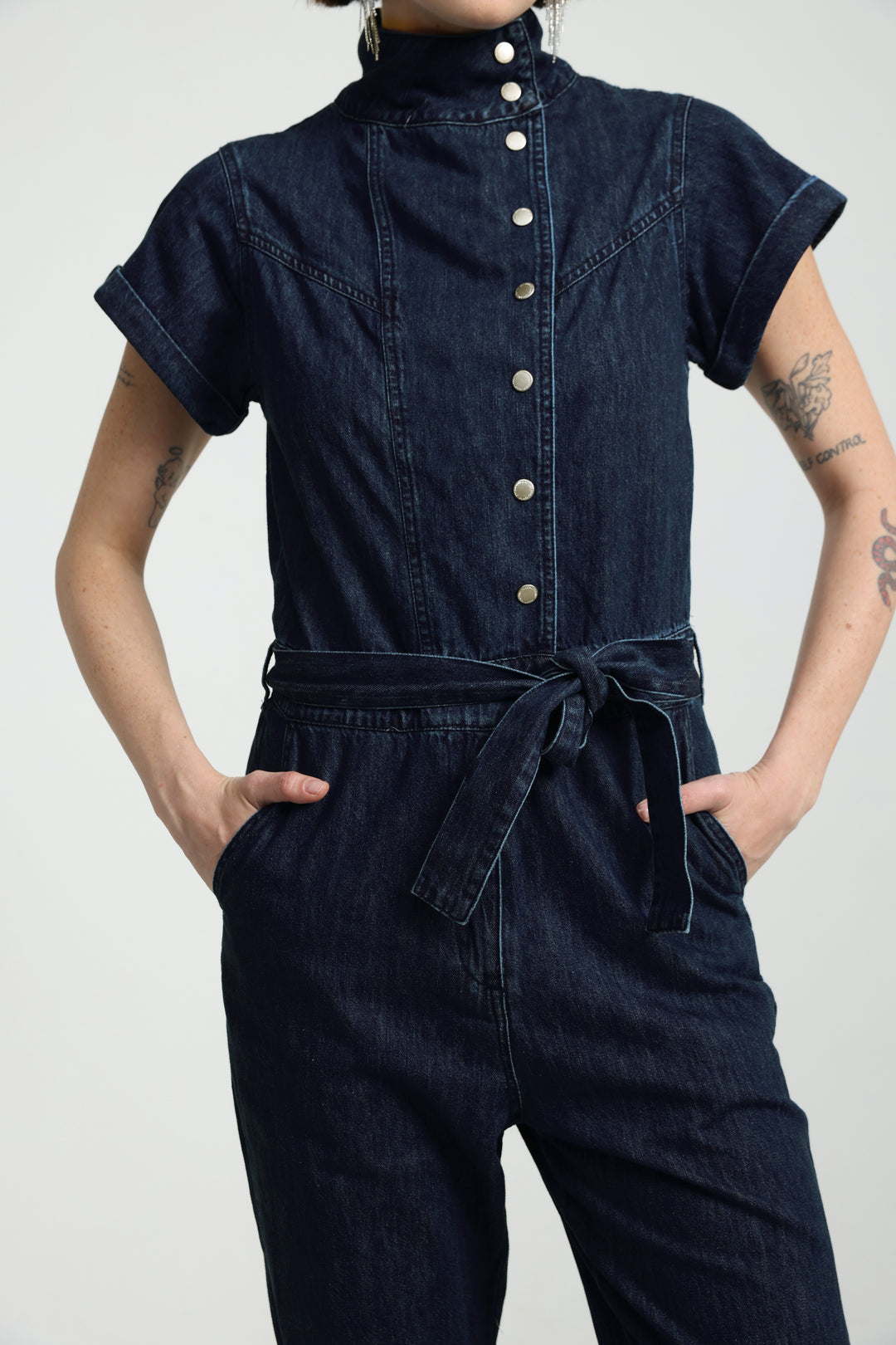 Amazed Dark Blue Denim Jumpsuit