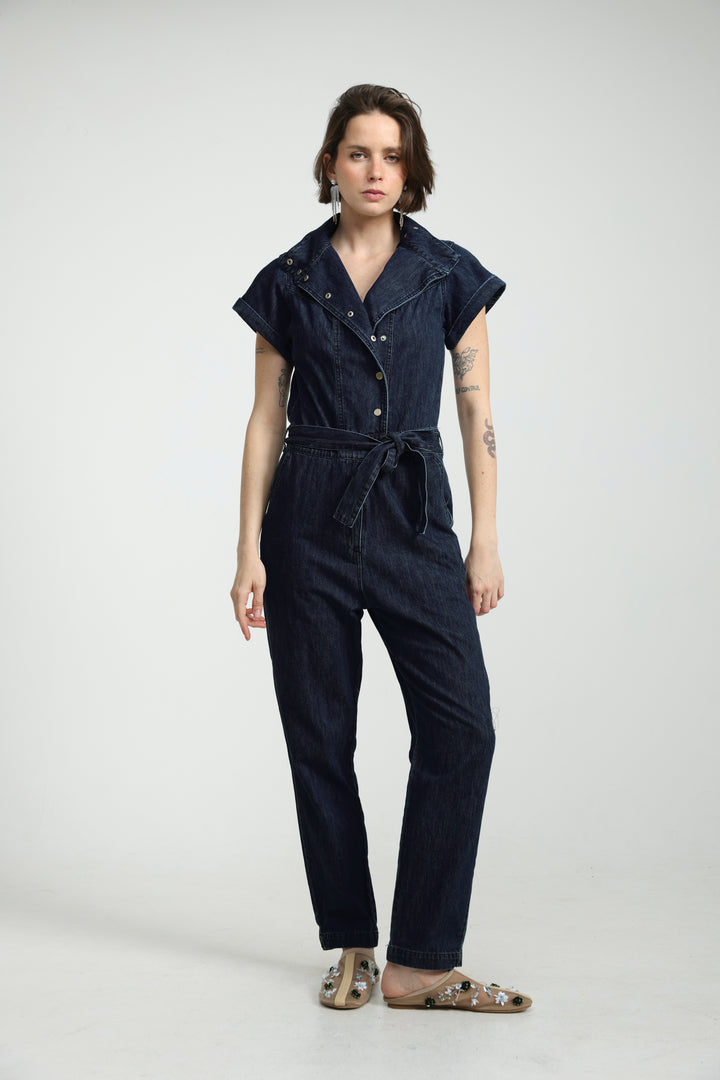 Amazed Dark Blue Denim Jumpsuit