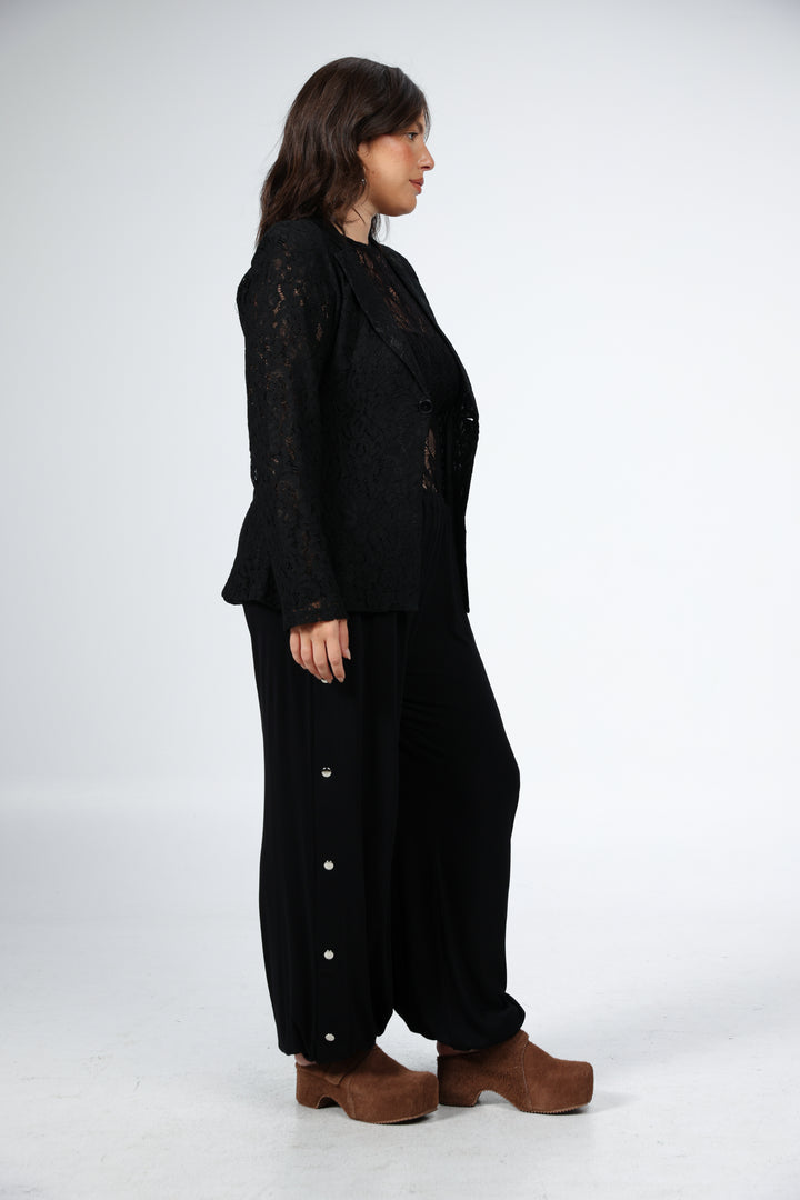 Woman Black Lace Blazer