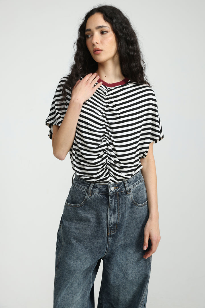 Kindness Black Striped T-Shirt