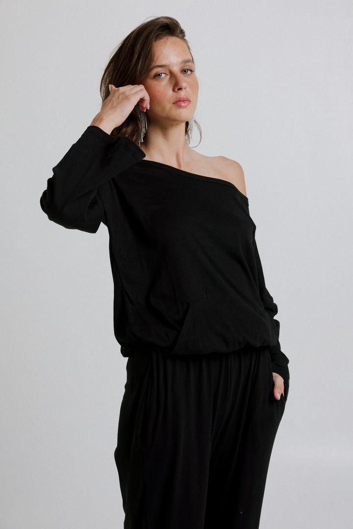 חולצת טרנינג לנשים דגם Way Black Shirt סיסטרז