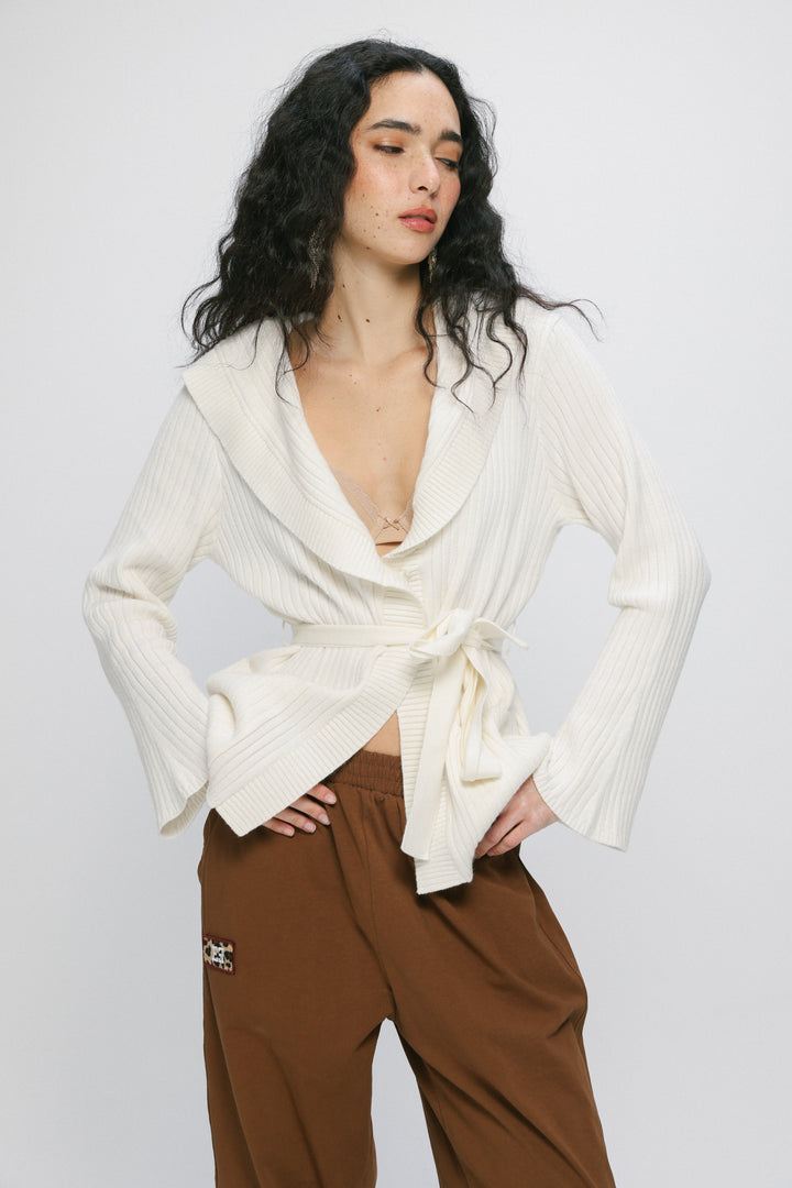 Knitted White Kimono