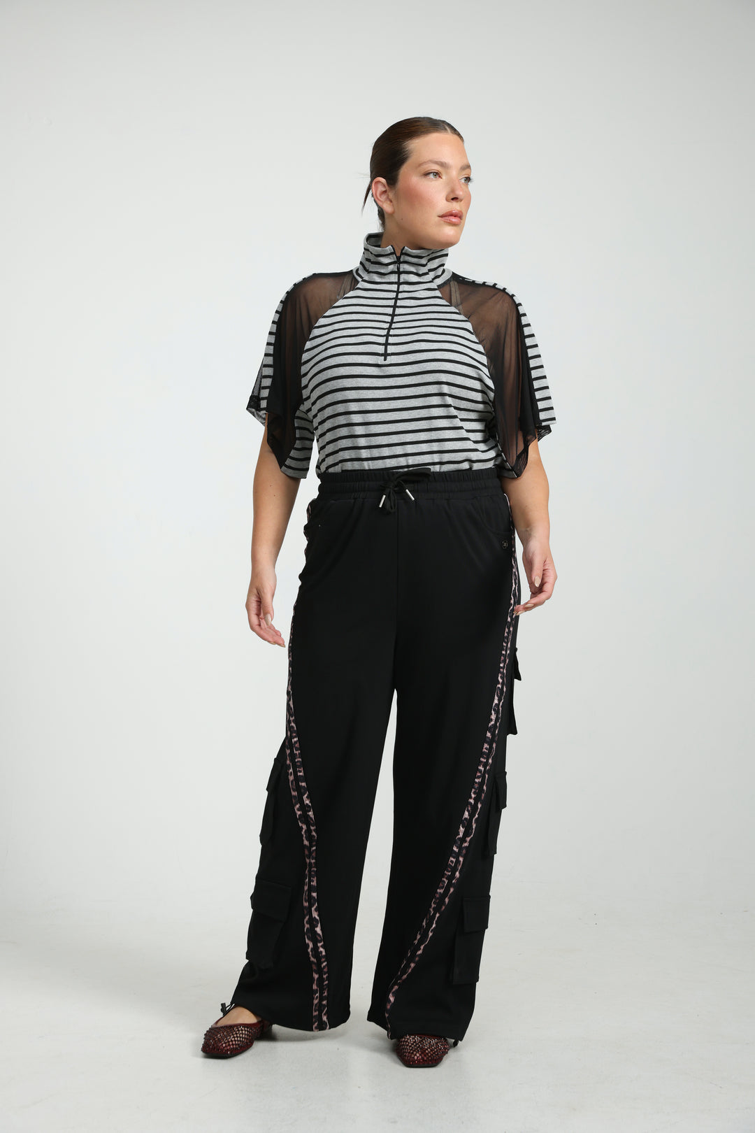 Markid Grey Striped Polo