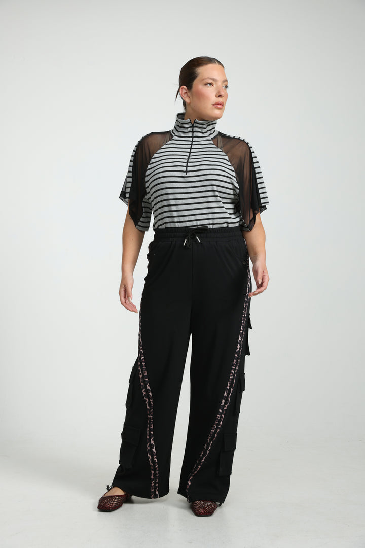 Markid Grey Striped Polo