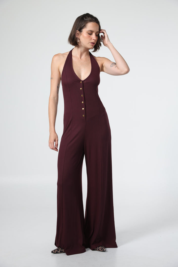 Maze Wine Jumpsuit