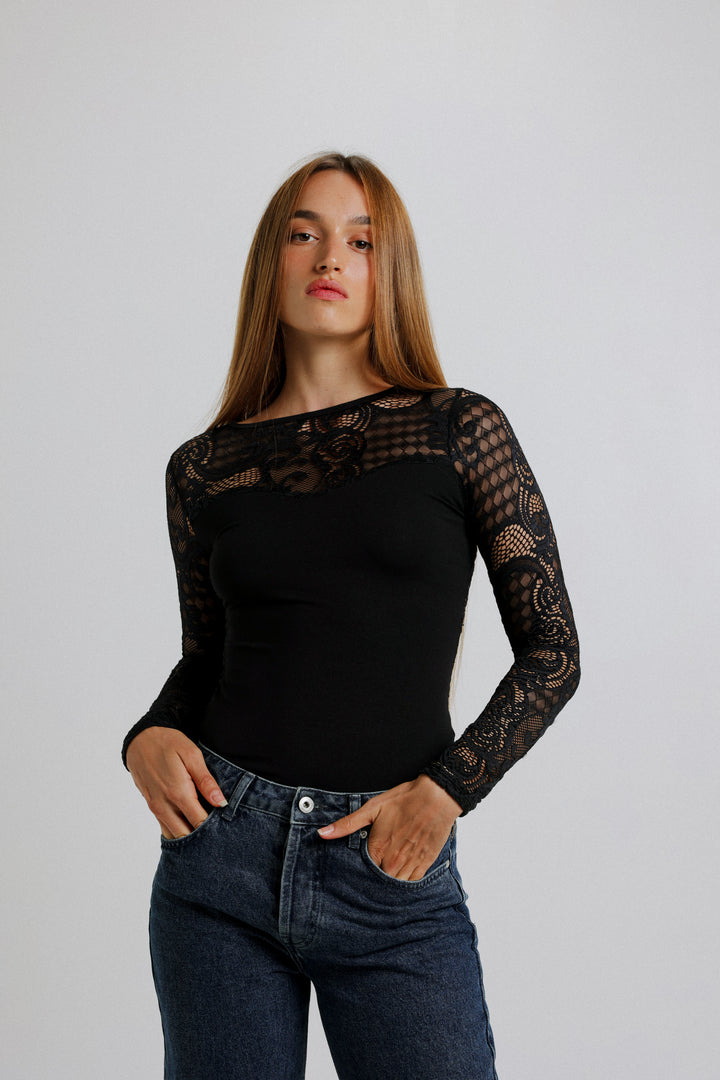 Heart Black Lace Shirt