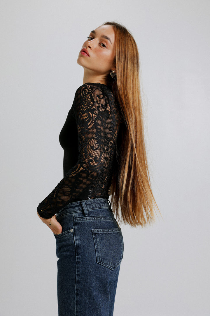 Heart Black Lace Shirt