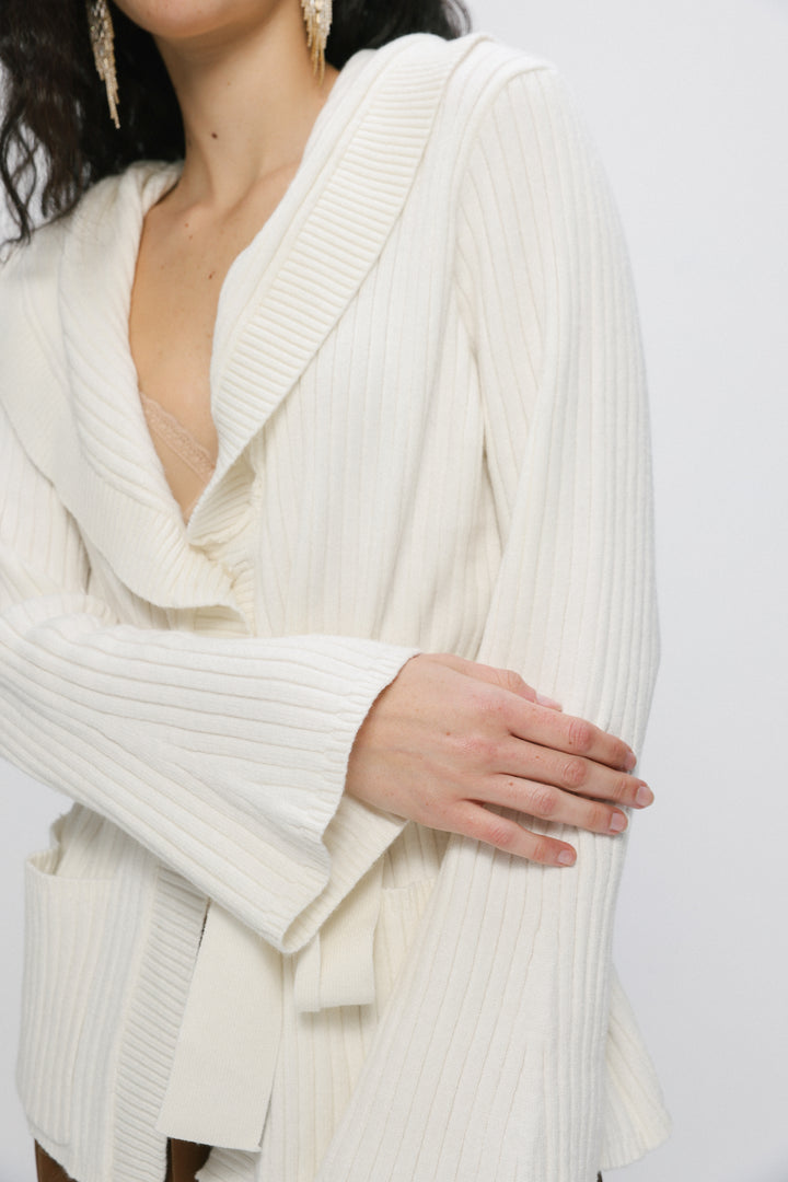 Knitted White Kimono