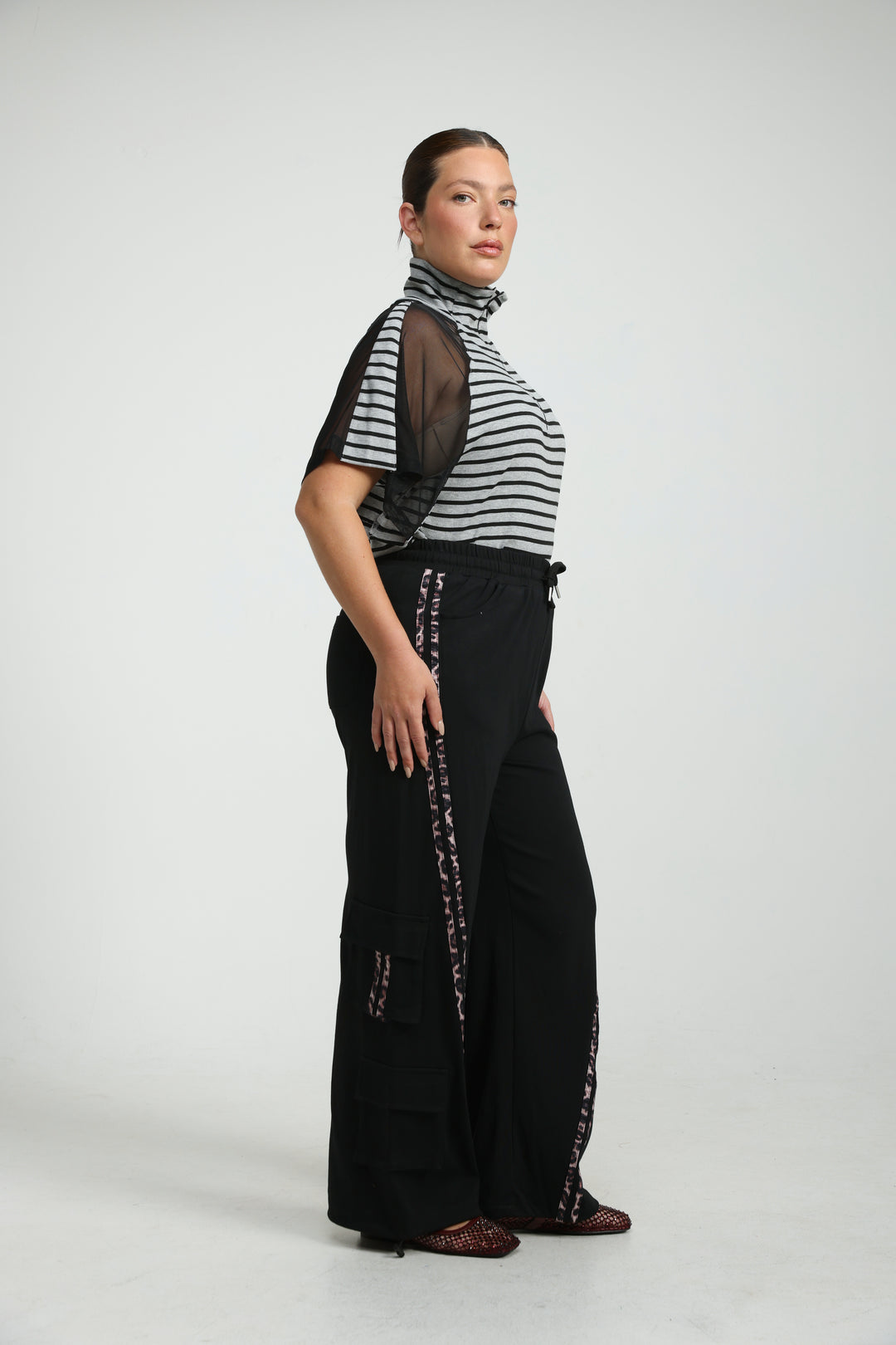 Markid Grey Striped Polo