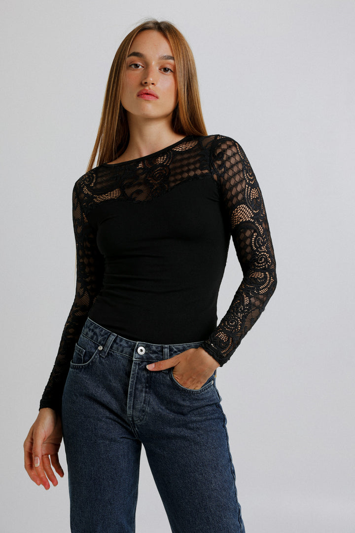 Heart Black Lace Shirt