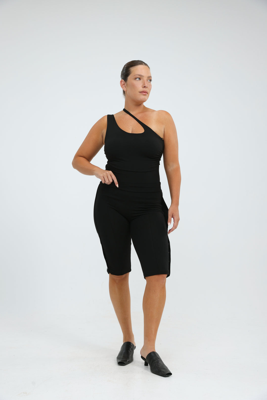 Foundation Black One Shoulder Top