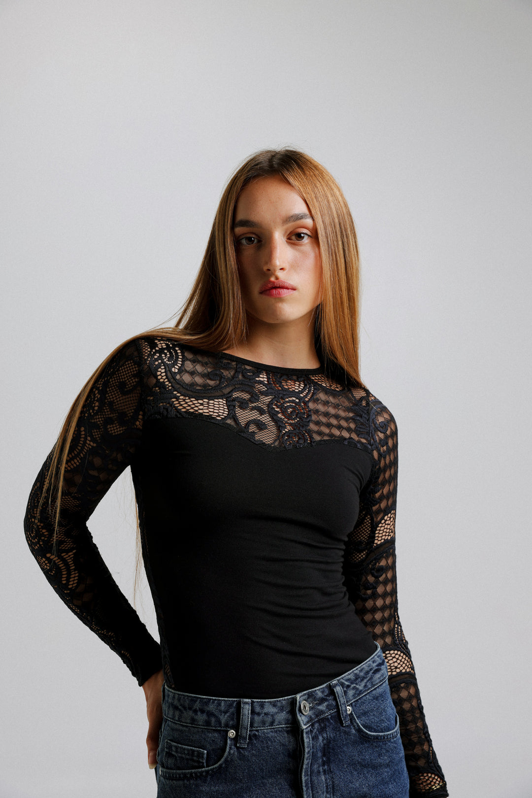 Heart Black Lace Shirt