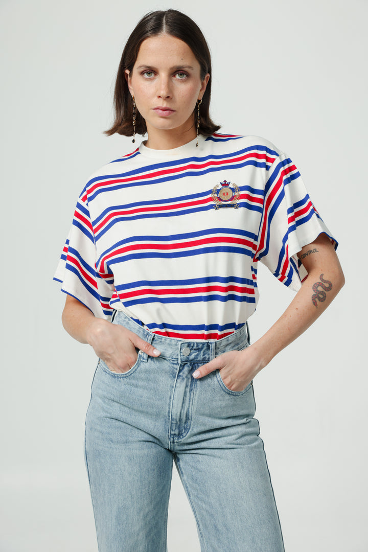 Federer Blue Striped T-Shirt