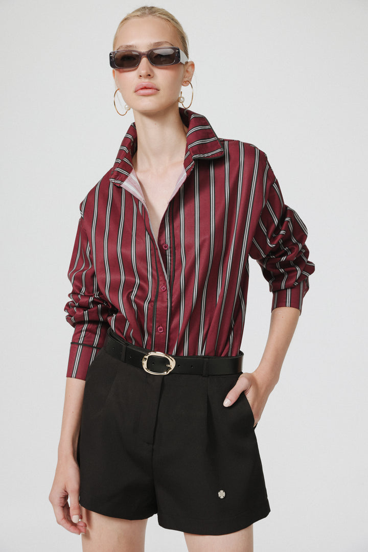 Hallway Wine Buttoned Shirt