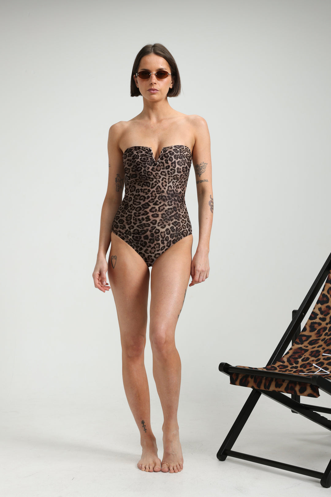 Da Vinci Leopard Swimsuit בגד ים שלם בגוון מנומר