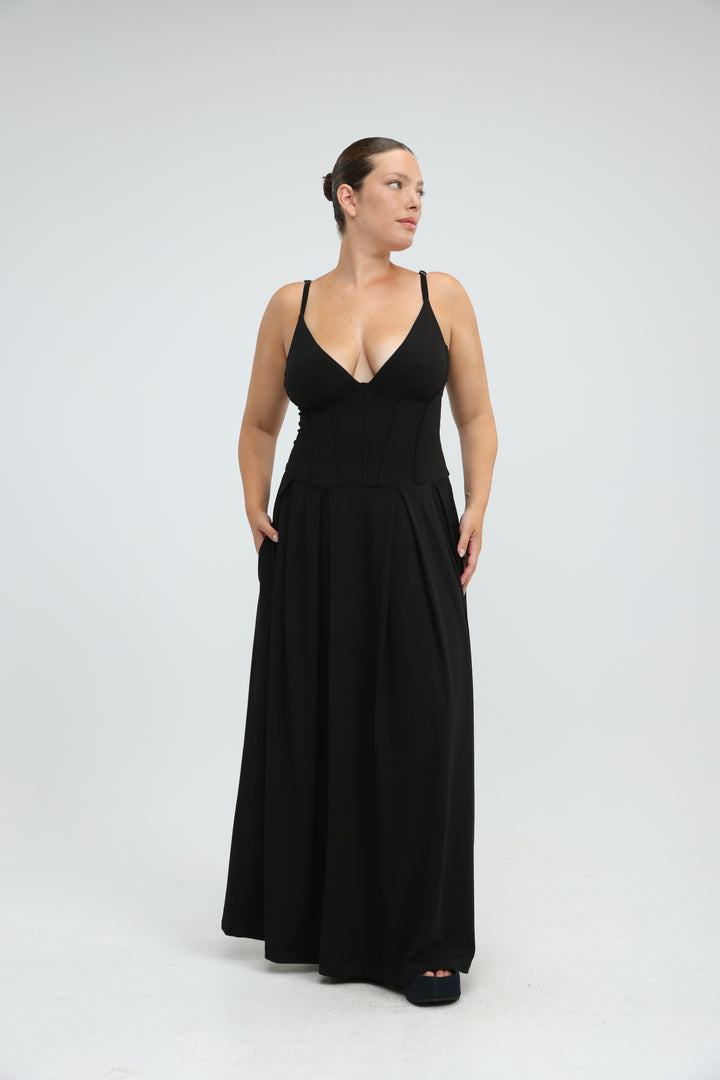 Sunray Black Dress