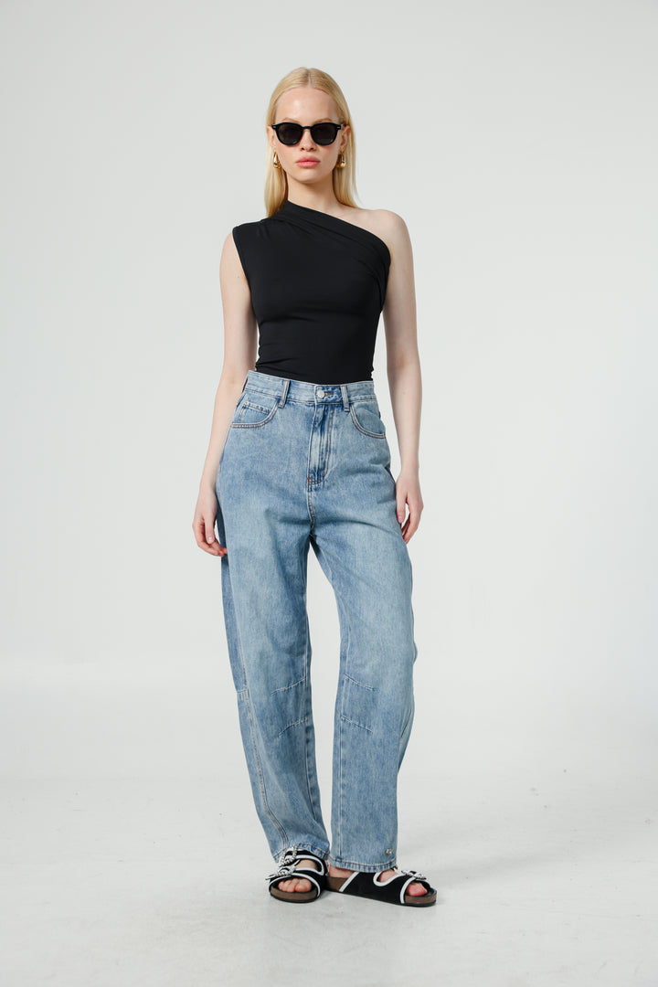 Joy Black One Shoulder Top