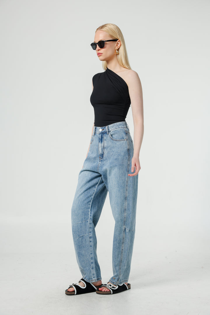 Joy Black One Shoulder Top