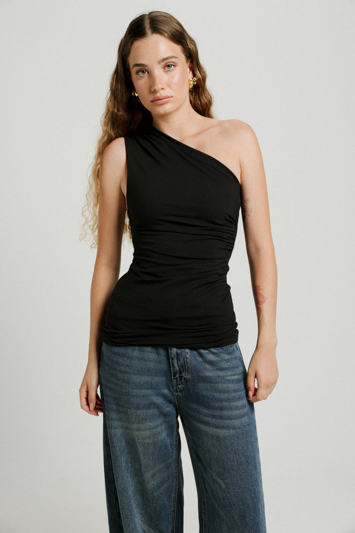 Black One Shoulder Top