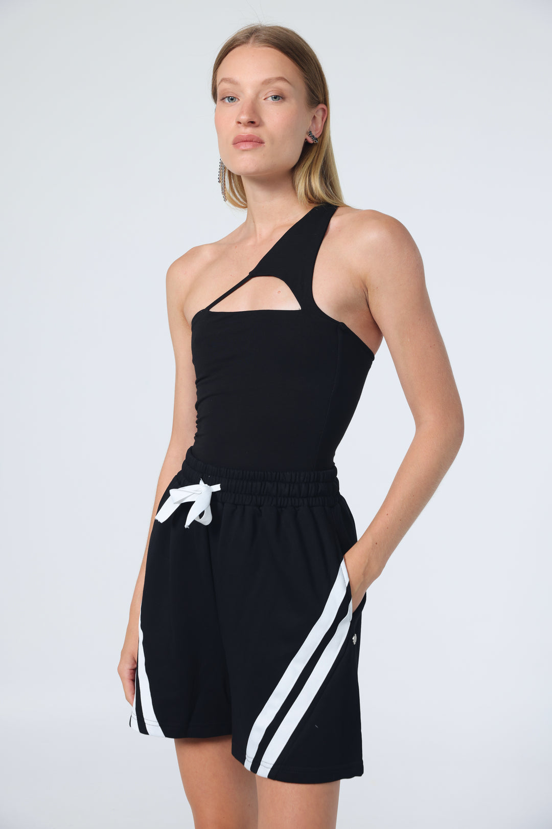 Meaning Black One Shoulder Top