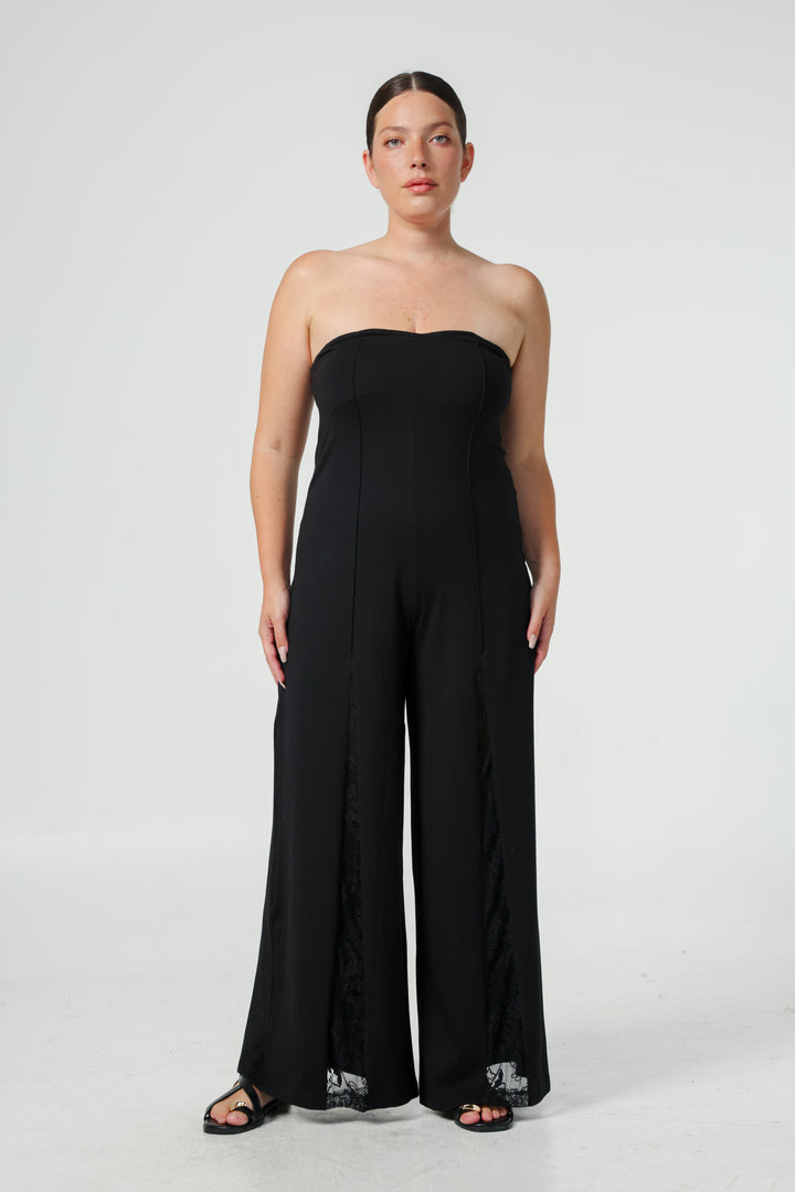 Wide Leg Peach Corset Jumpsuit