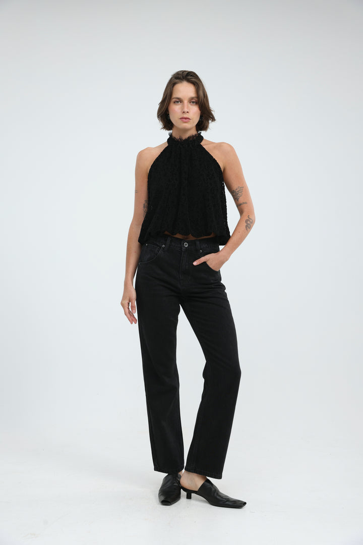 Echo Black Halter Tank