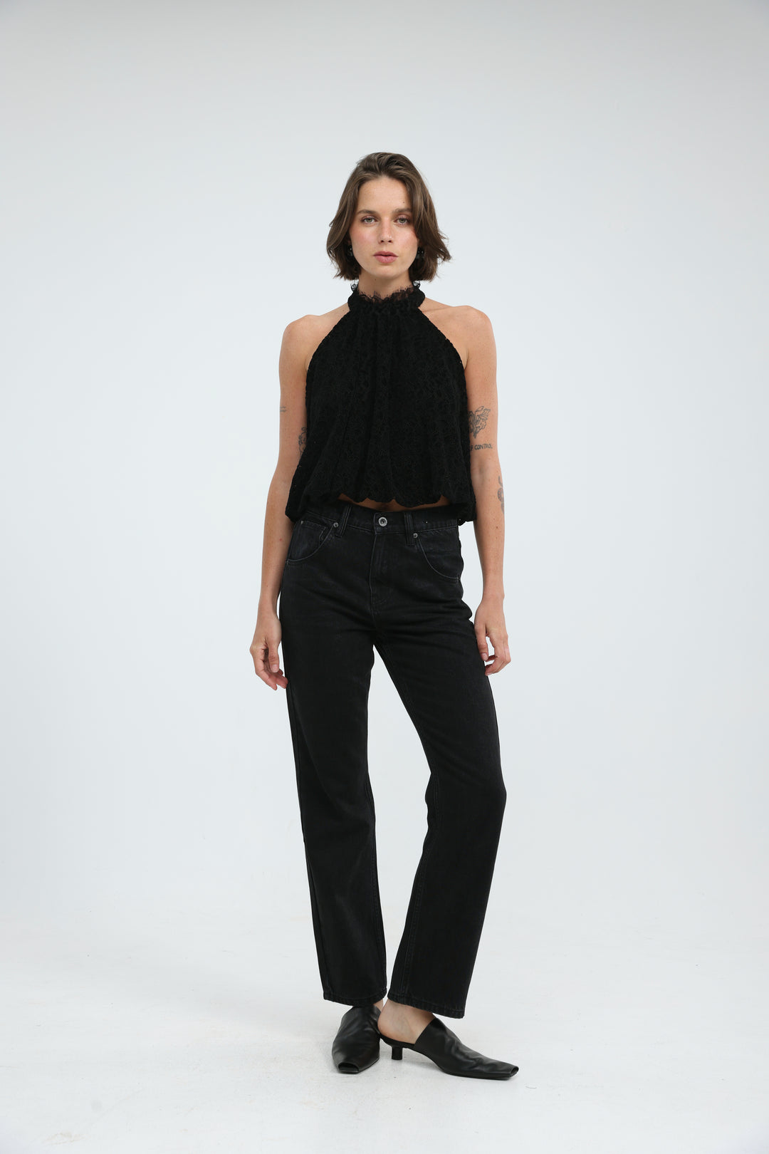 Echo Black Halter Tank