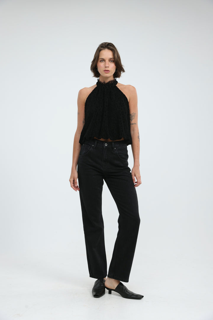 Echo Black Halter Tank