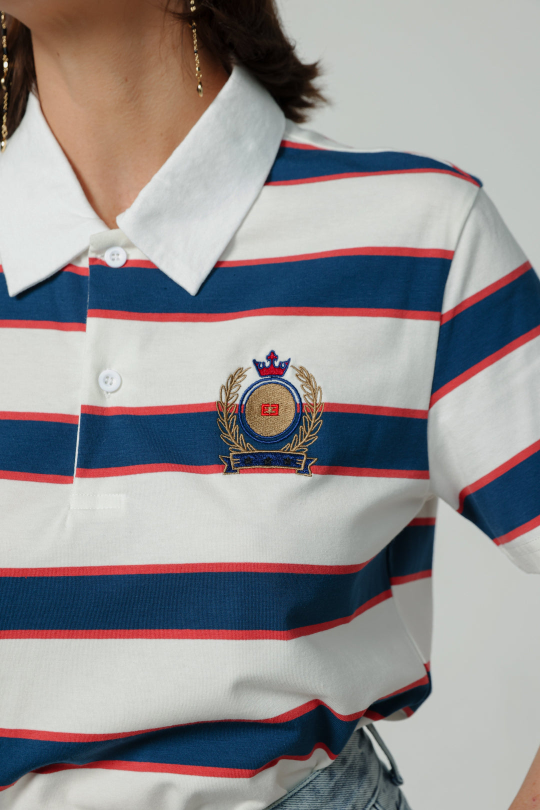 Nadal Blue Striped Polo