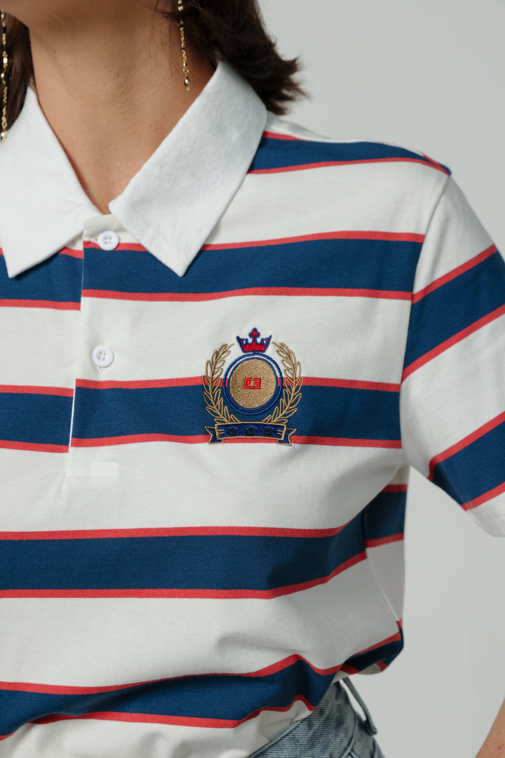 Nadal Blue Striped Polo