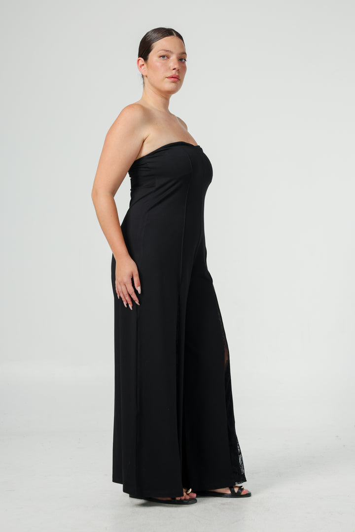 Wide Leg Peach Corset Jumpsuit