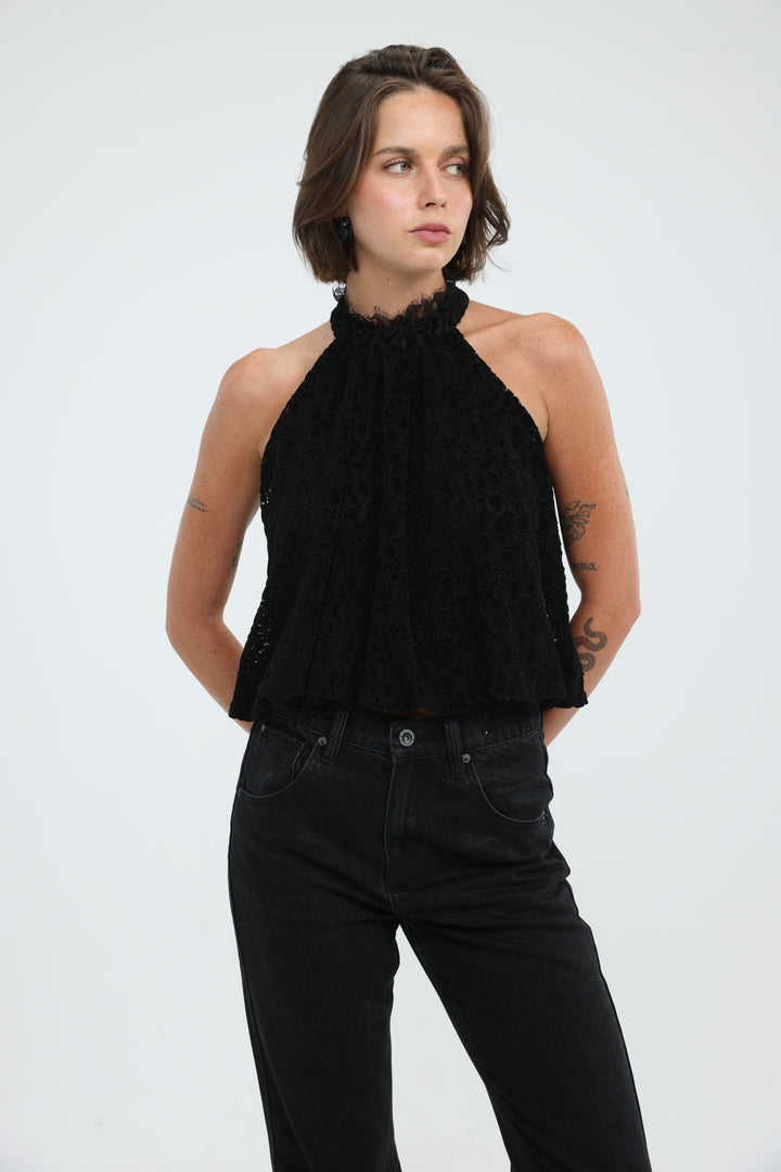 Echo Black Halter Tank