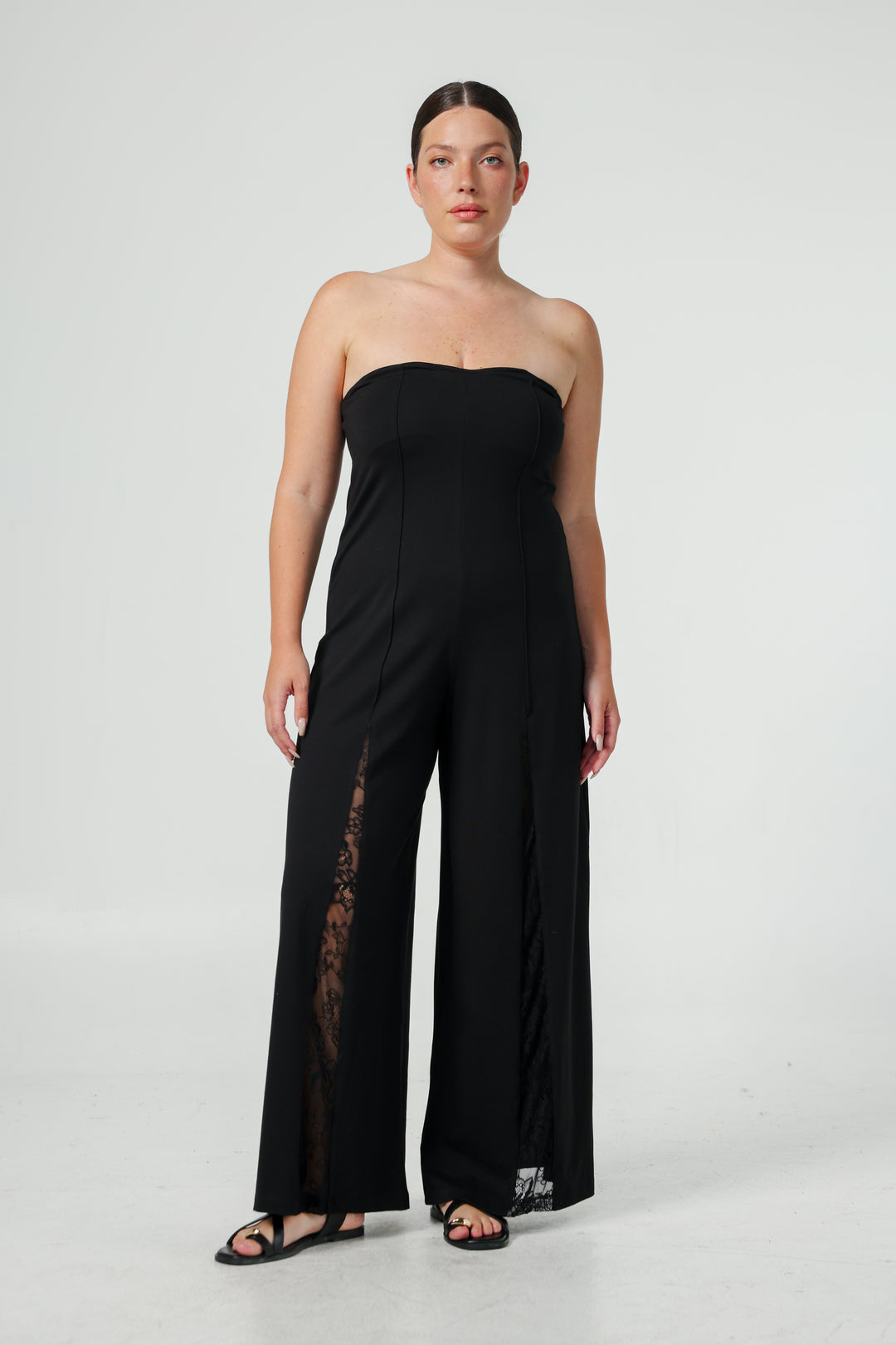 Wide Leg Peach Corset Jumpsuit