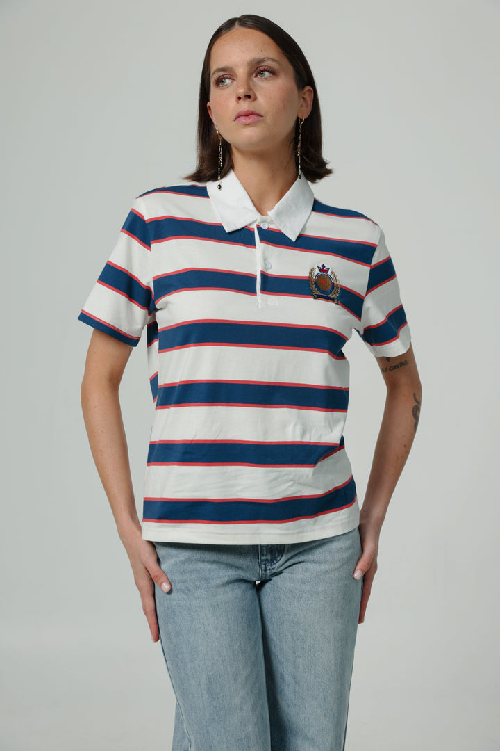 Nadal Blue Striped Polo