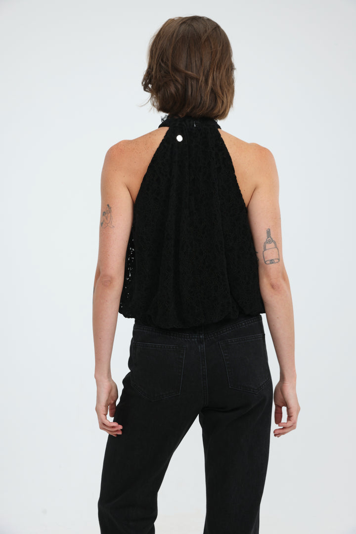 Echo Black Halter Tank