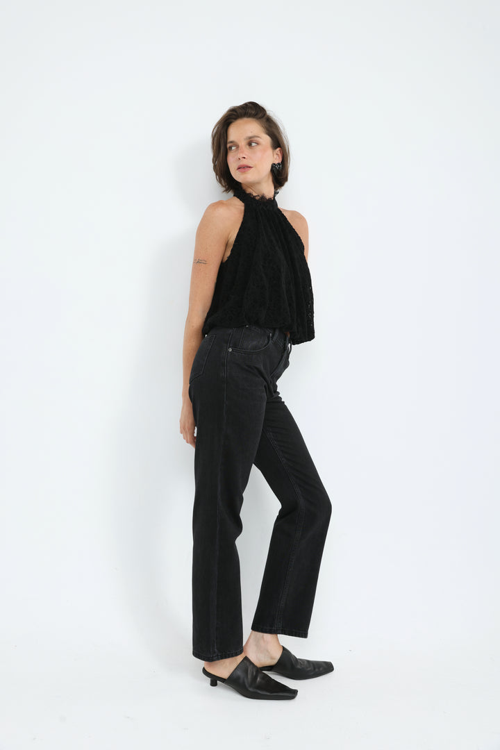 Echo Black Halter Tank