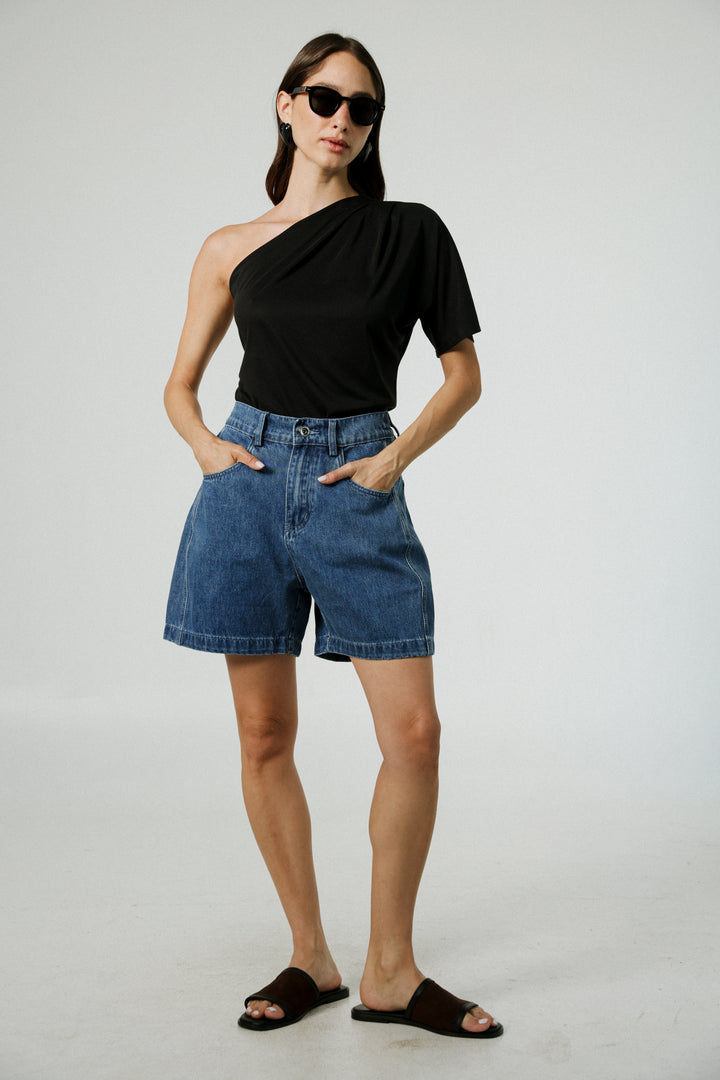 Your Black One Shoulder Shirt