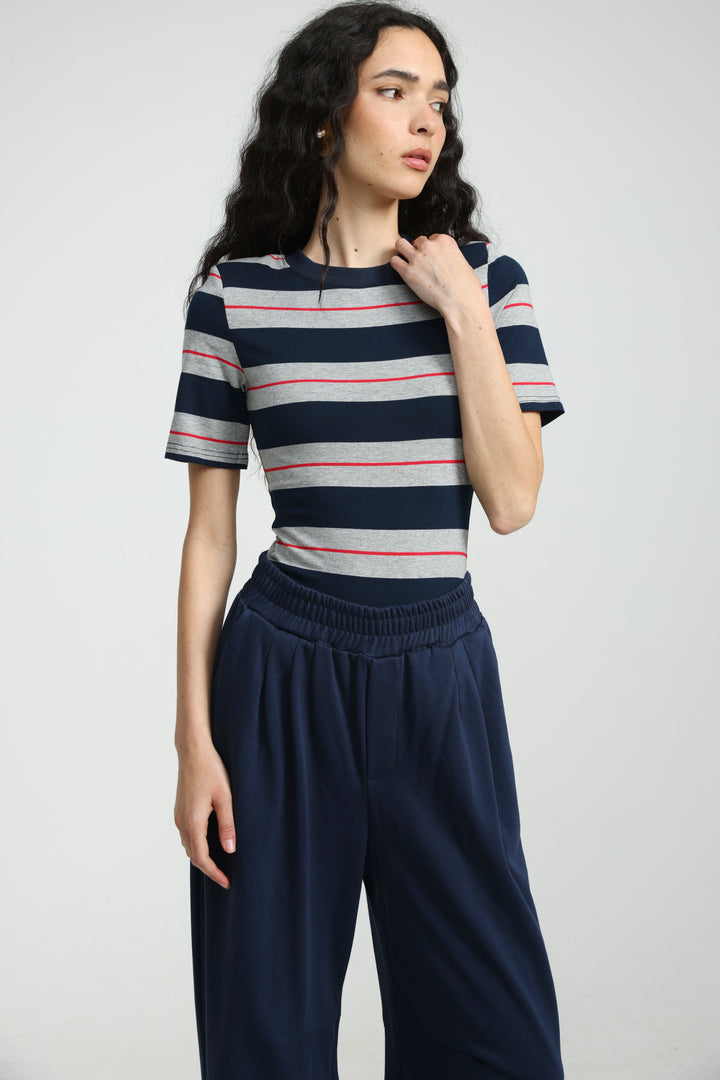 Weekday Grey Striped Bodysuit