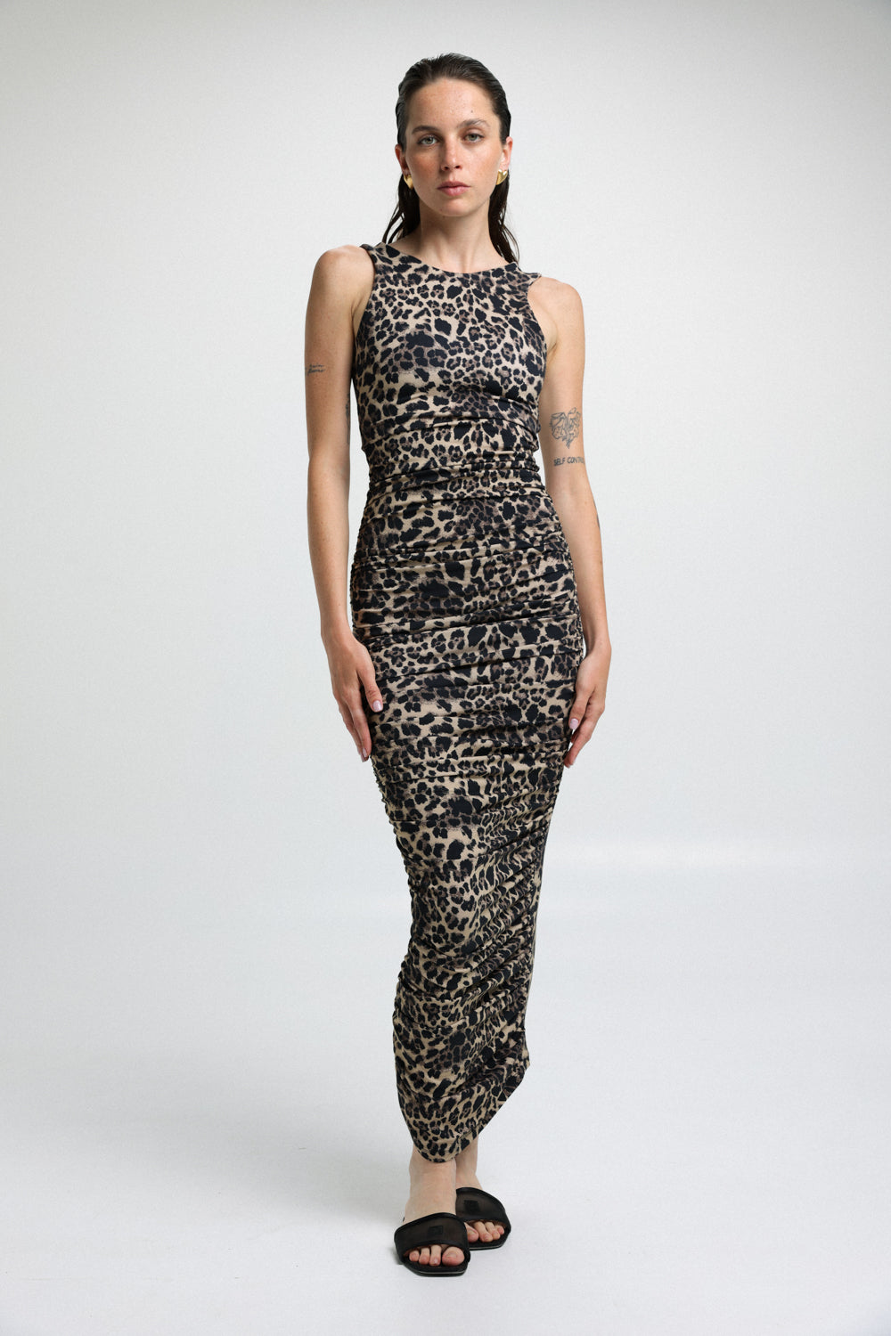 שמלה מנומרת צמודה Looking Leopard Dress 