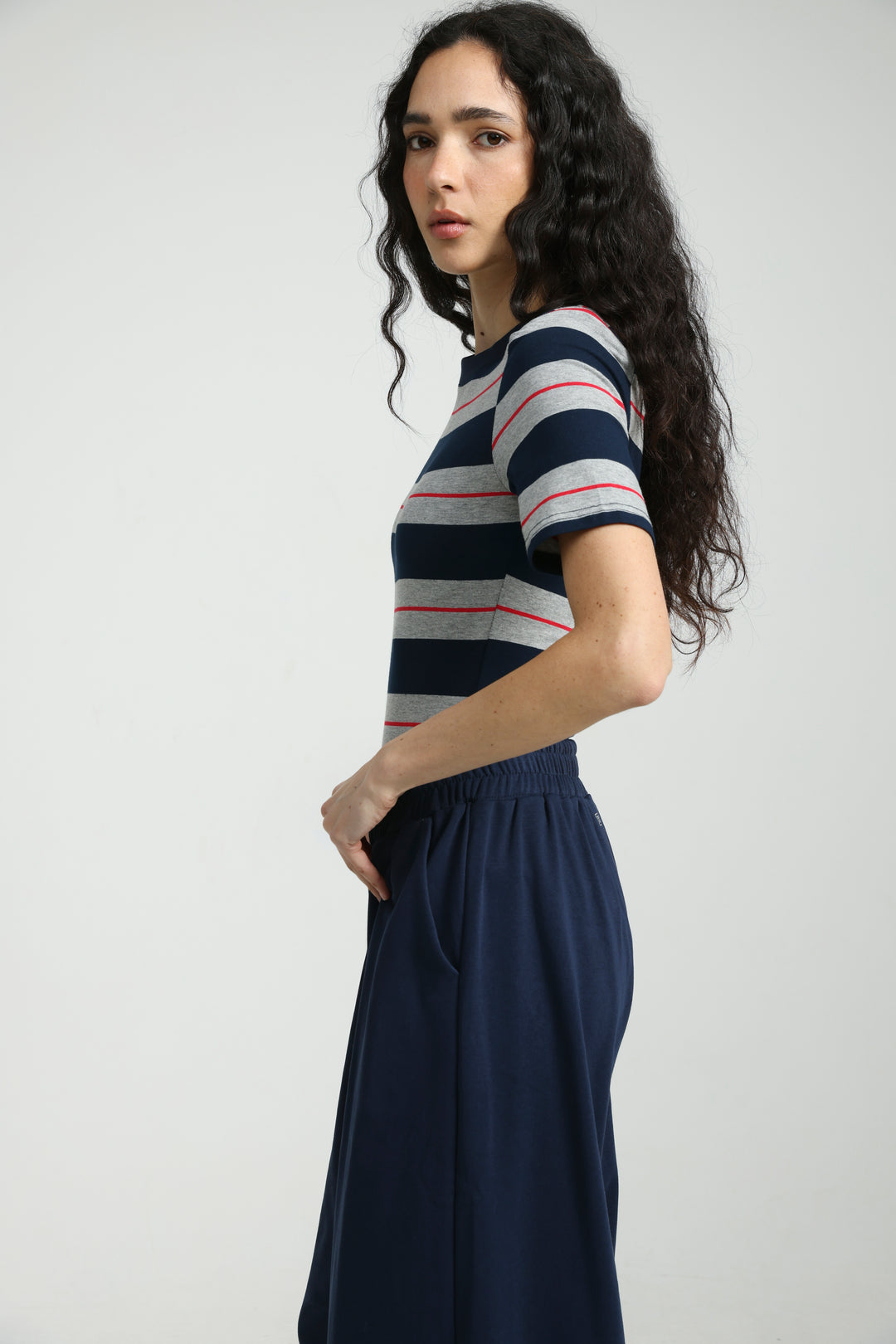 Weekday Grey Striped Bodysuit