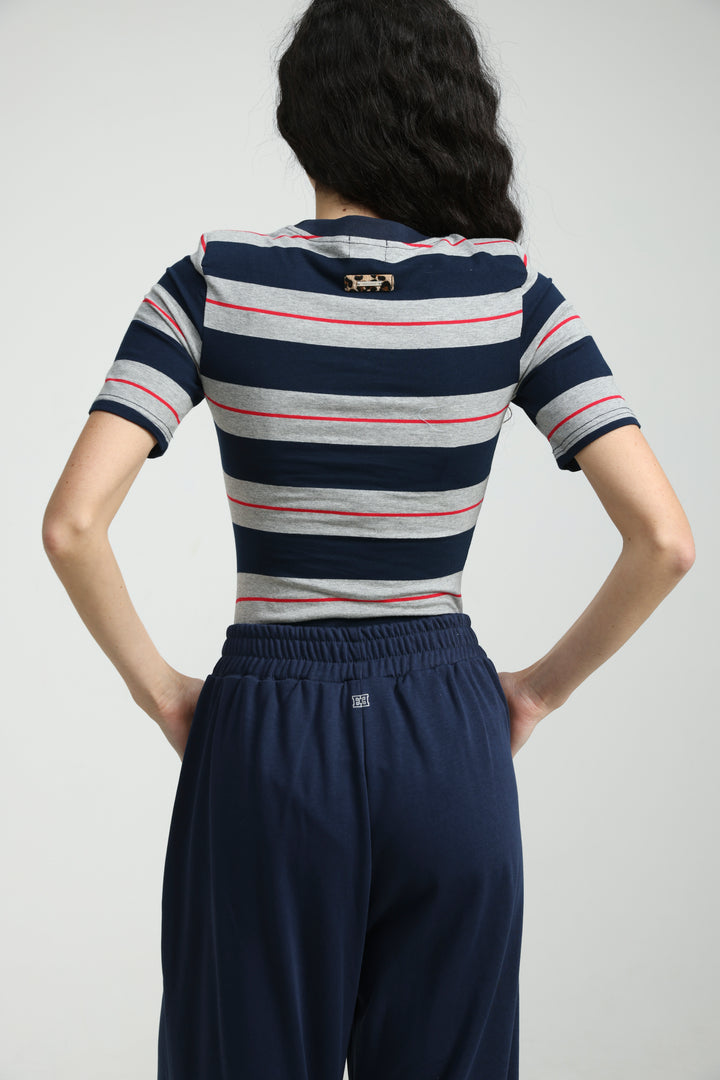 Weekday Grey Striped Bodysuit