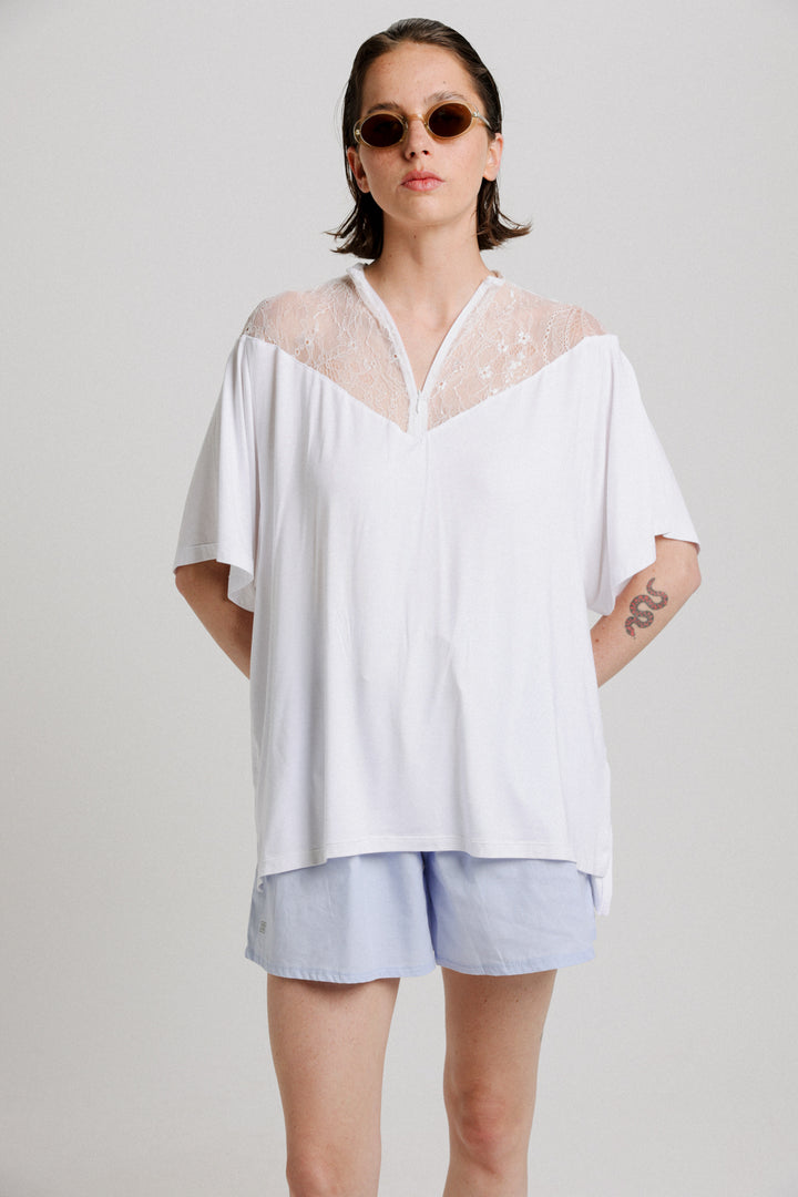 Adamon White Lace Shirt