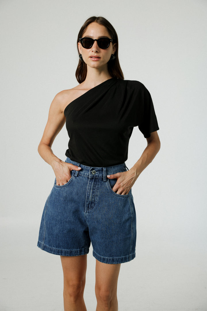 Your Black One Shoulder Shirt